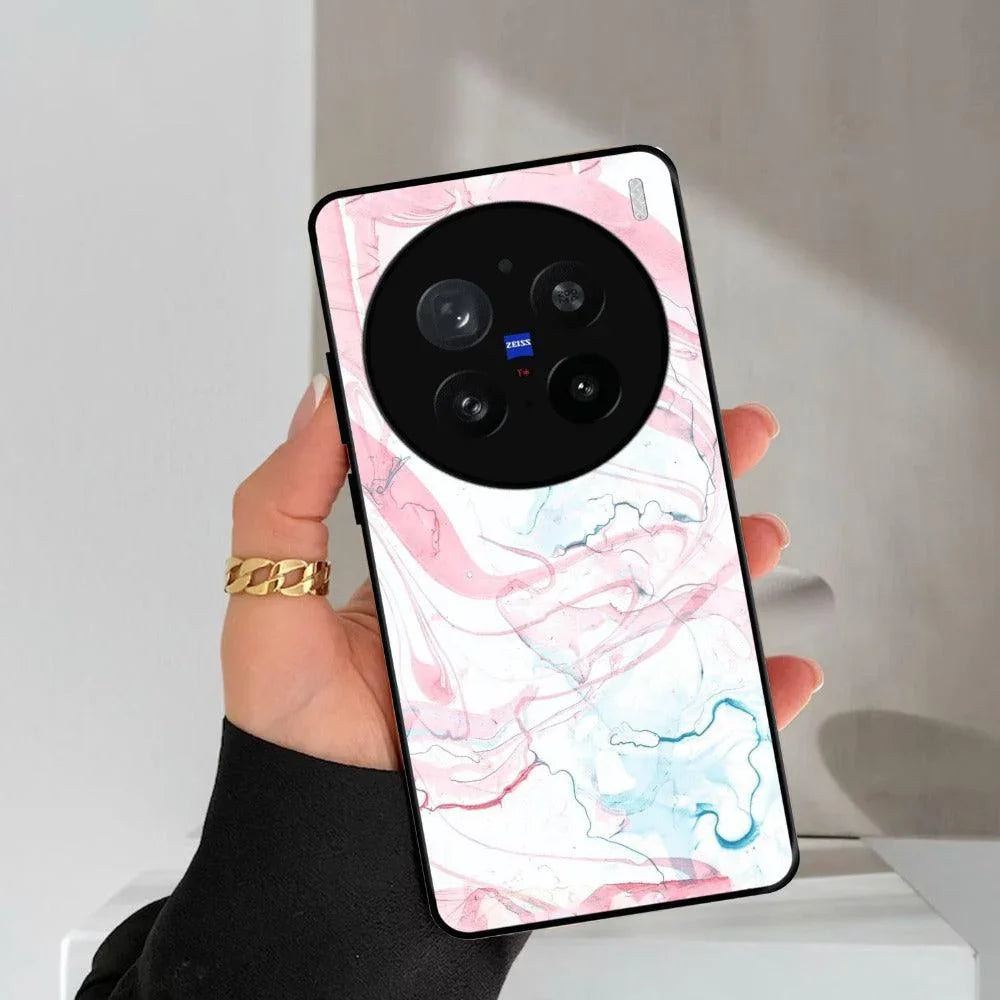 Fashion Marble Texture Glossy Metal Case Cover For iQOO - ShopOnCliQ