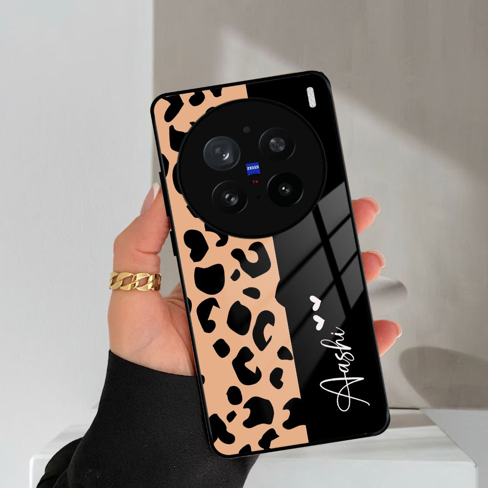 Leopard Glossy Metal Case Cover For Vivo