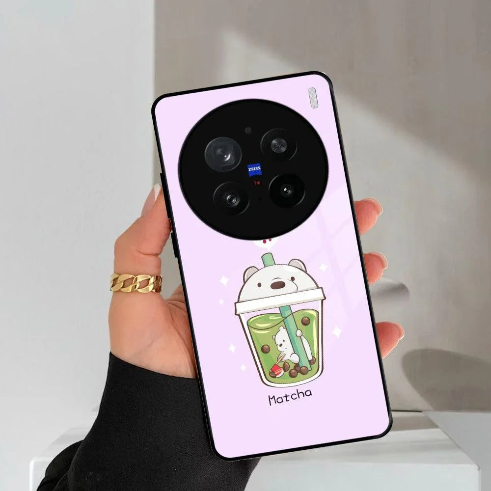 Cartoon Matcha Tea We Bare Bears Glossy Metal Case Cover For Vivo - ShopOnCliQ