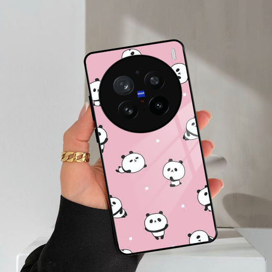 Cute Panda Glossy Metal Case Cover For Vivo