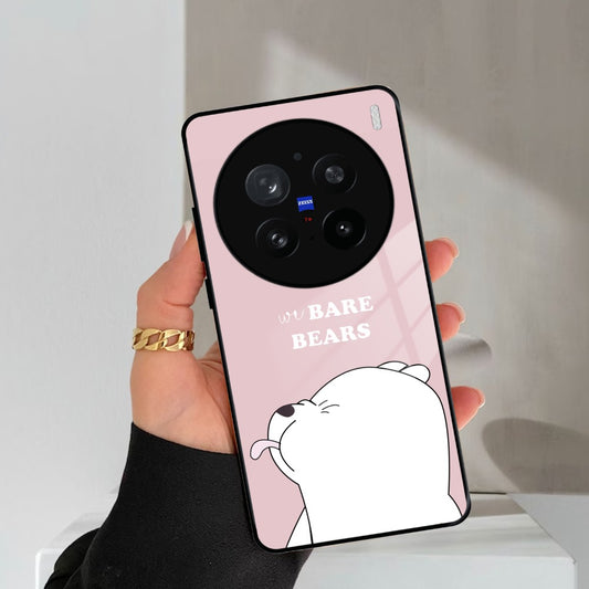 We Bare Bears Pink Glossy Metal Case Cover For Vivo