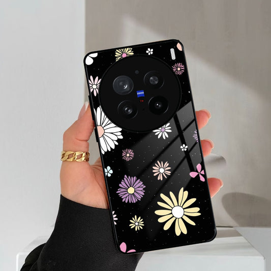 Seamless Floral  Glossy Metal Case Cover For Vivo