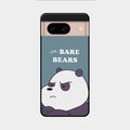 We Bare Bears Blue Glossy Metal Case Cover For Google Pixel 8 5G