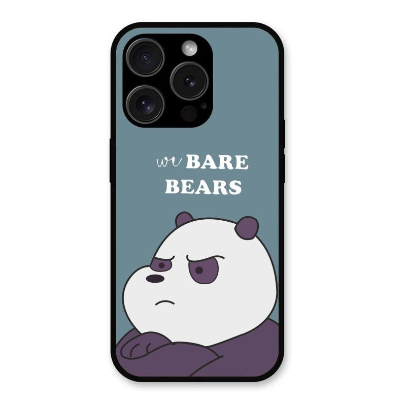 We Bare Bears Blue Glossy Metal Case Cover For iPhone 15 Pro Max