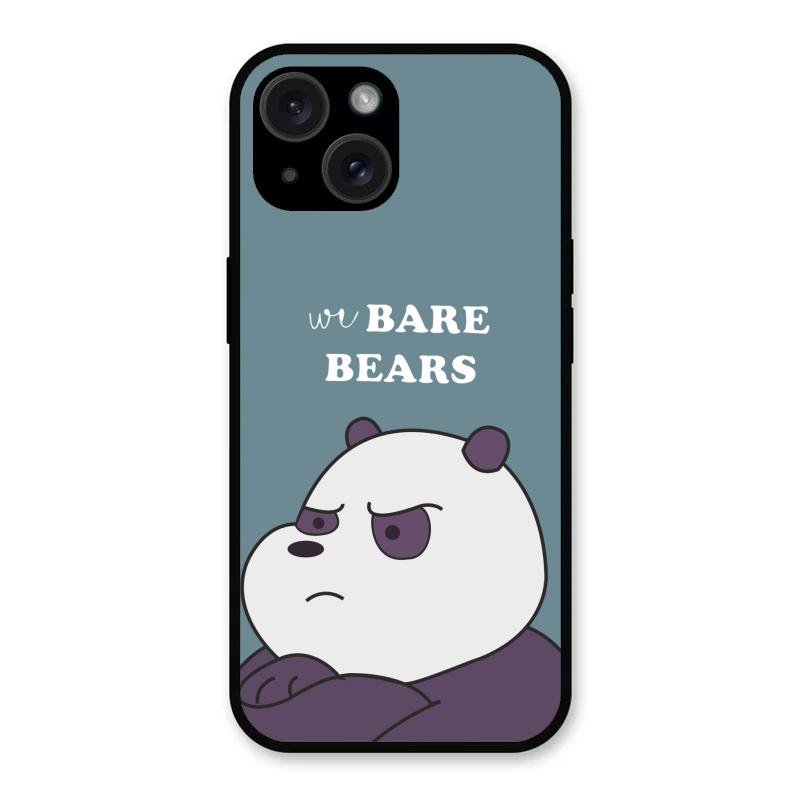 We Bare Bears Blue Glossy Metal Case Cover For iPhone 15