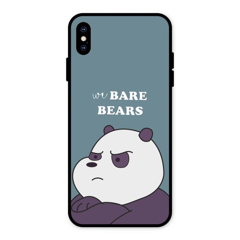 We Bare Bears Blue Glossy Metal Case Cover For iPhone XS Max