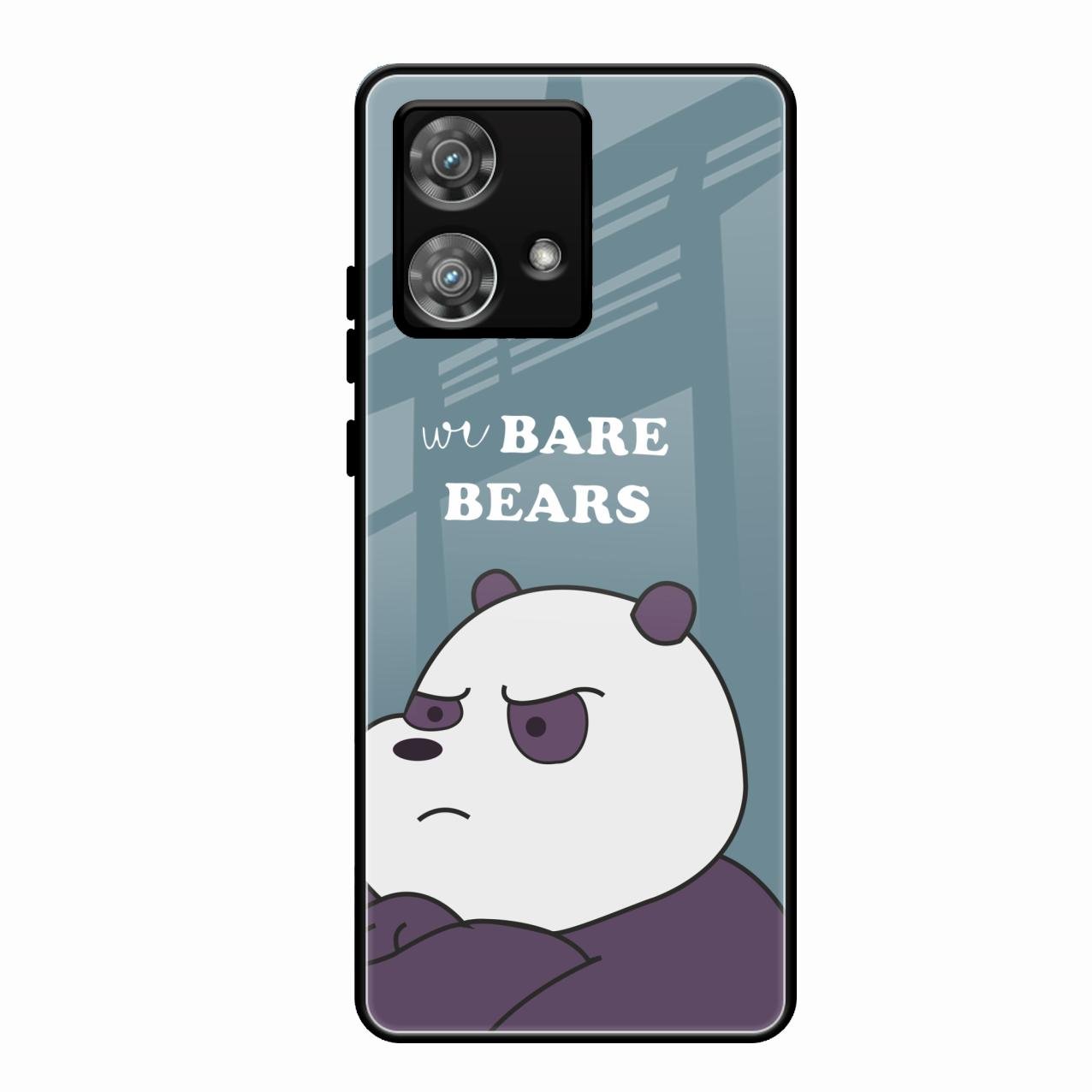 We Bare Bears Blue Glossy Metal Case Cover For Motorola Edge 40 5G