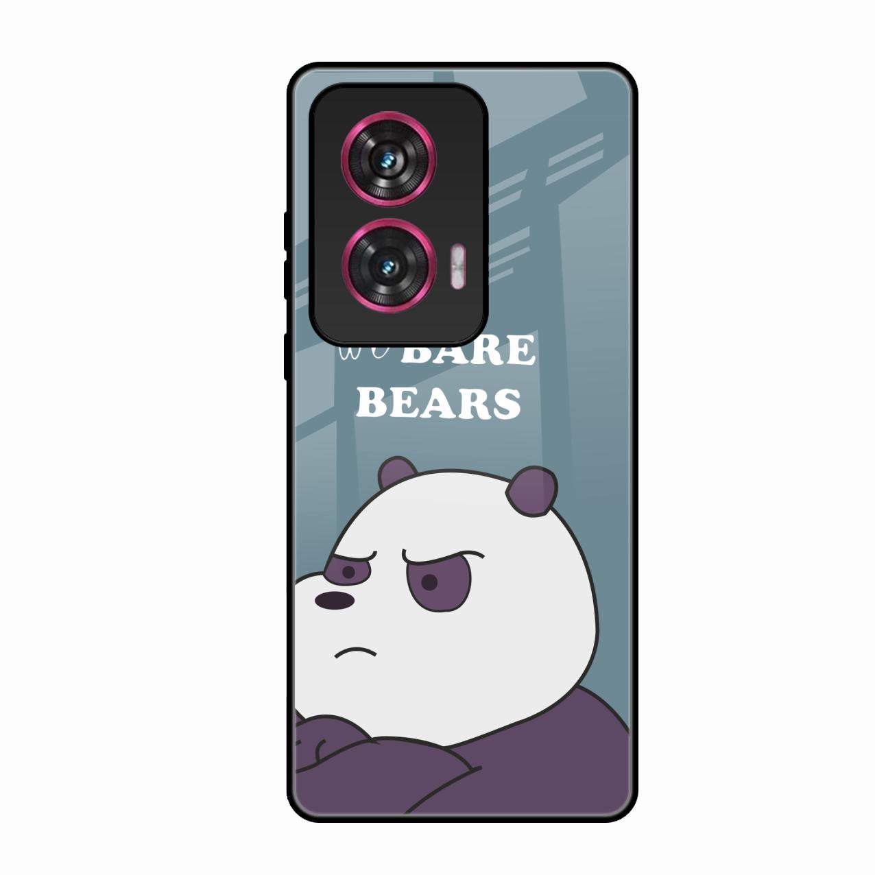 We Bare Bears Blue Glossy Metal Case Cover For Motorola Edge 50 Fusion 5G