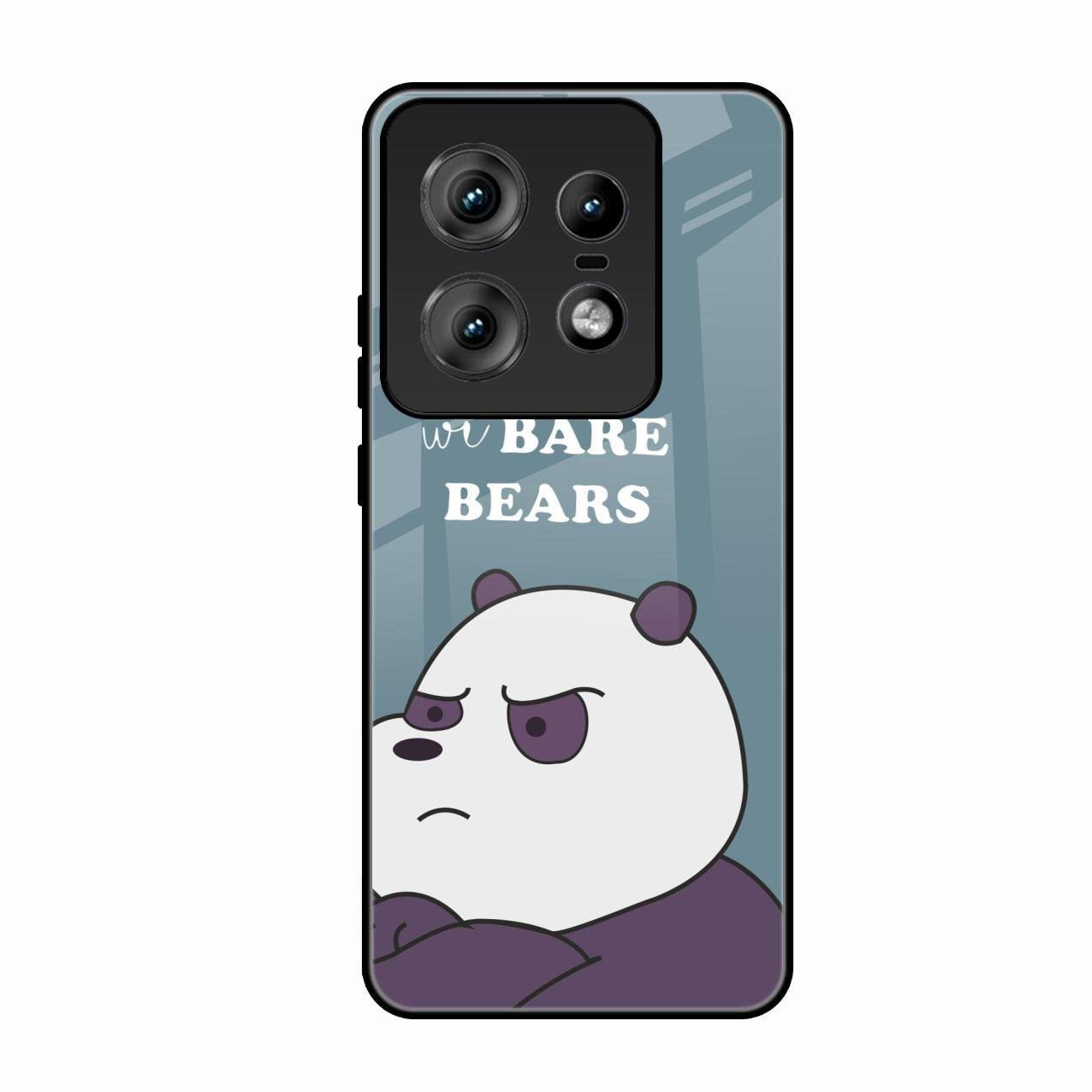 We Bare Bears Blue Glossy Metal Case Cover For Motorola Edge 50 Pro