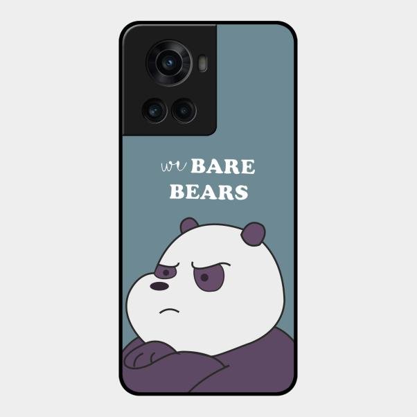 We Bare Bears Blue Glossy Metal Case Cover For Oneplus 10R 5G