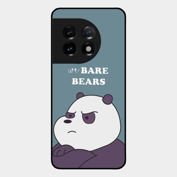 We Bare Bears Blue Glossy Metal Case Cover For Oneplus 11 5G