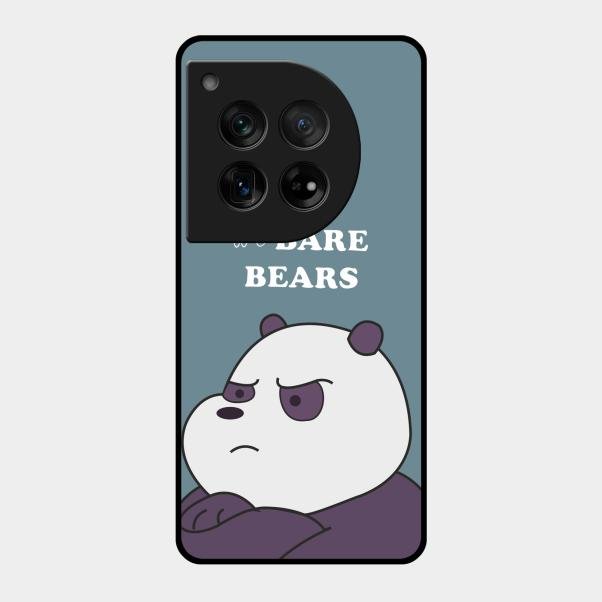 We Bare Bears Blue Glossy Metal Case Cover For Oneplus 12 5G