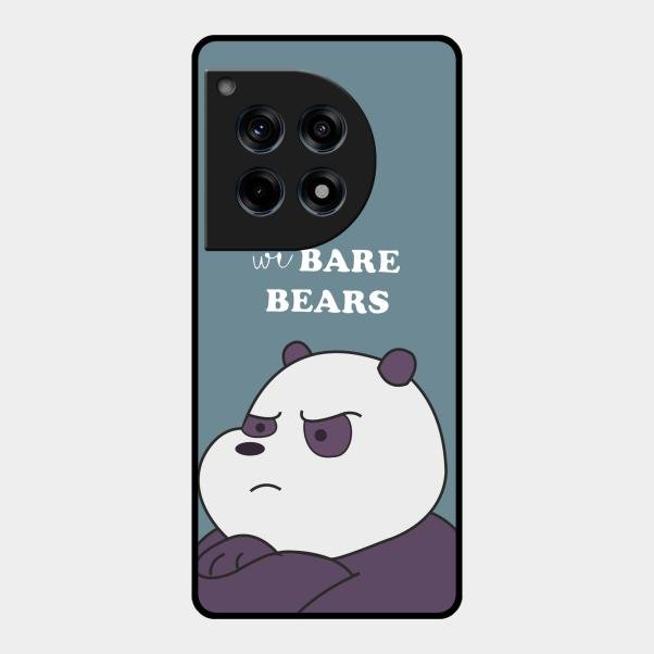 We Bare Bears Blue Glossy Metal Case Cover For Oneplus 12R 5G