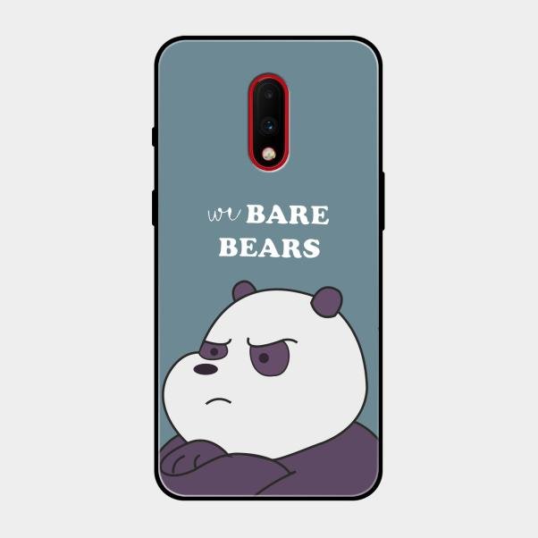 We Bare Bears Blue Glossy Metal Case Cover For Oneplus 7