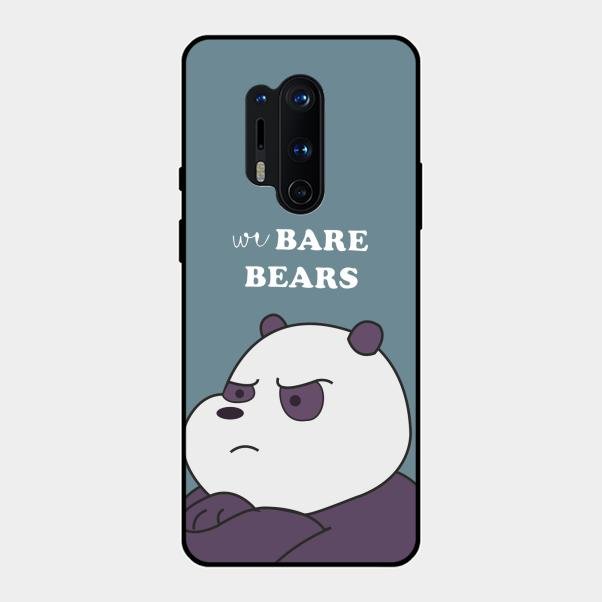We Bare Bears Blue Glossy Metal Case Cover For Oneplus 8 Pro