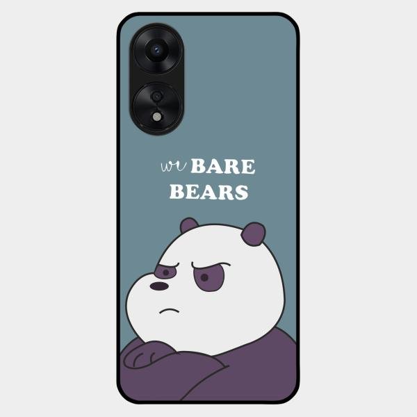 We Bare Bears Blue Glossy Metal Case Cover For Oppo A78 5G