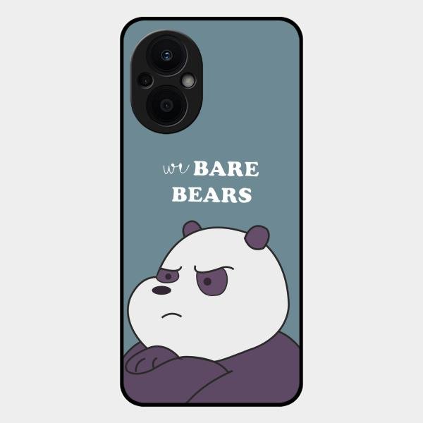 We Bare Bears Blue Glossy Metal Case Cover For Oppo F21S Pro 5G
