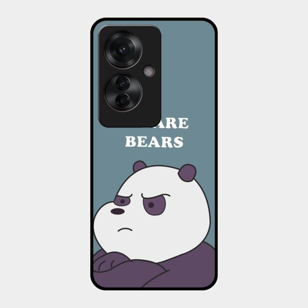 We Bare Bears Blue Glossy Metal Case Cover For Oppo F25 Pro 5G