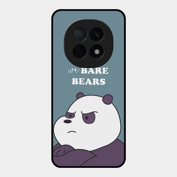 We Bare Bears Blue Glossy Metal Case Cover For Oppo F29 Pro 5G