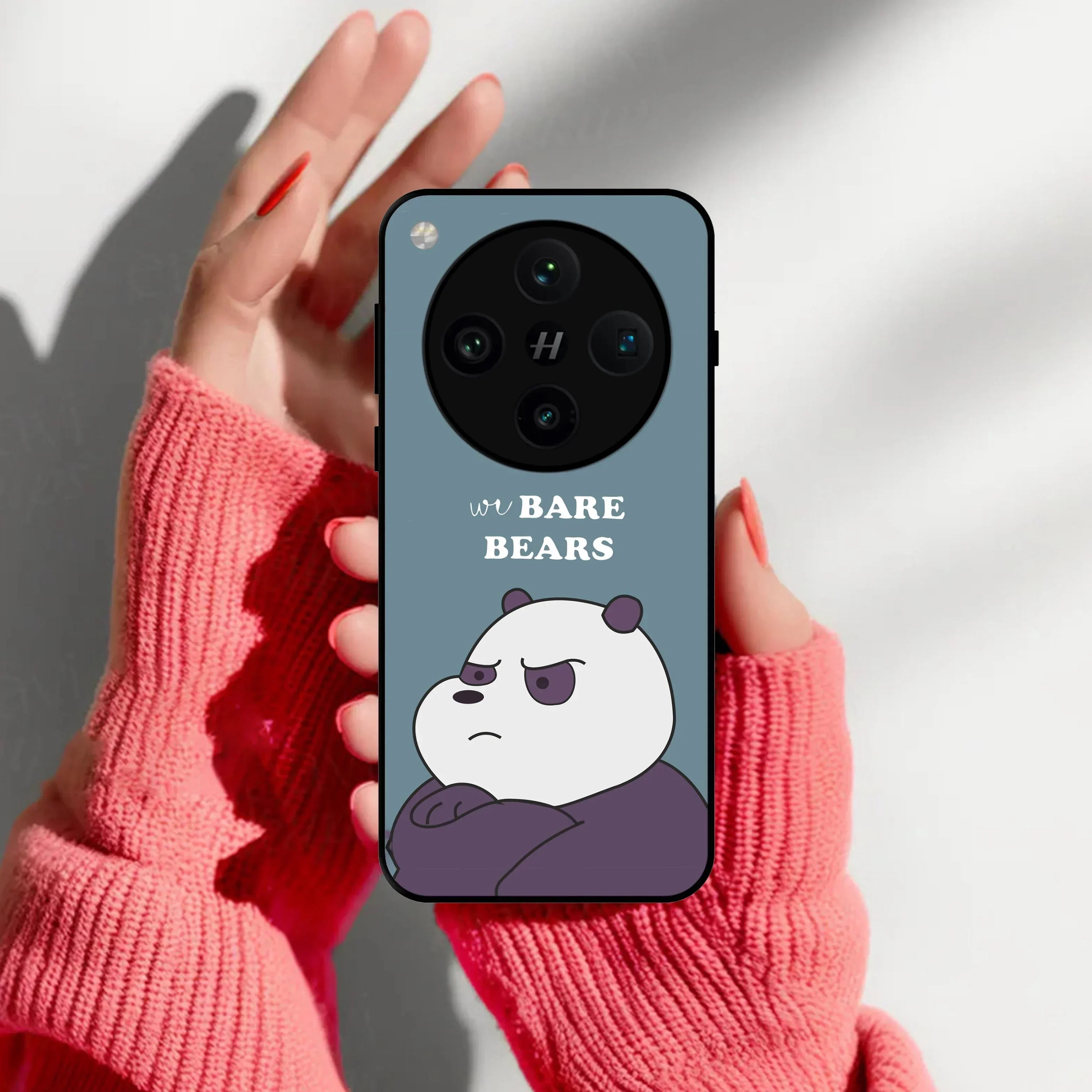 We Bare Bears Blue Glossy Metal Case Cover For Oppo - ShopOnCliQ