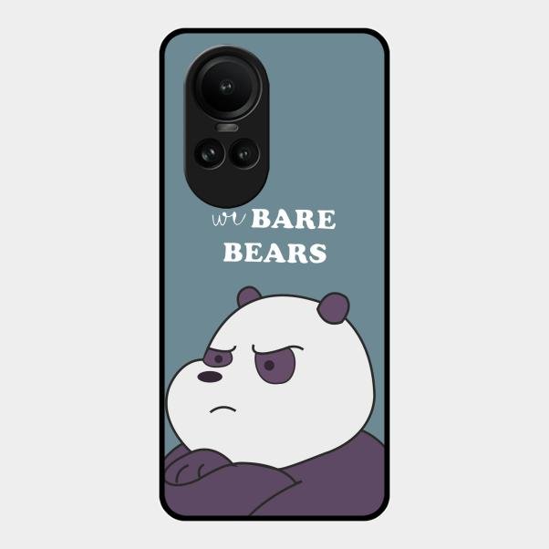 We Bare Bears Blue Glossy Metal Case Cover For Oppo Reno 10 Pro 5G