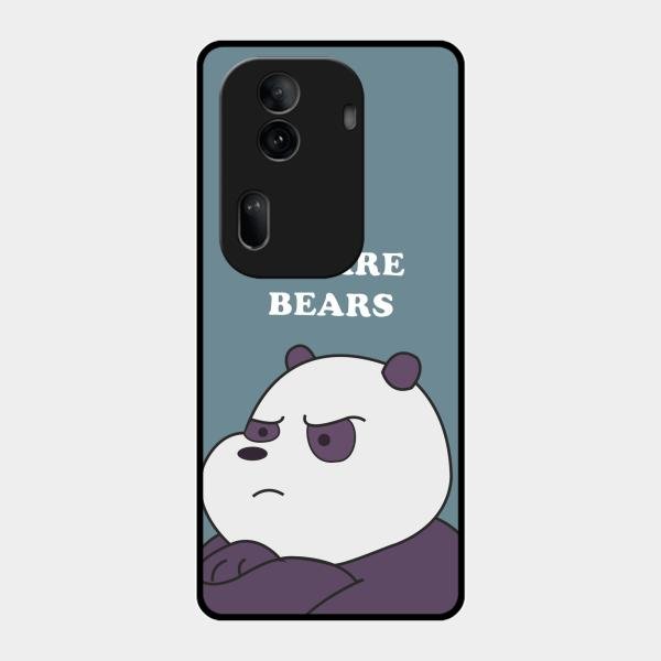 We Bare Bears Blue Glossy Metal Case Cover For Oppo Reno 11 Pro 5G