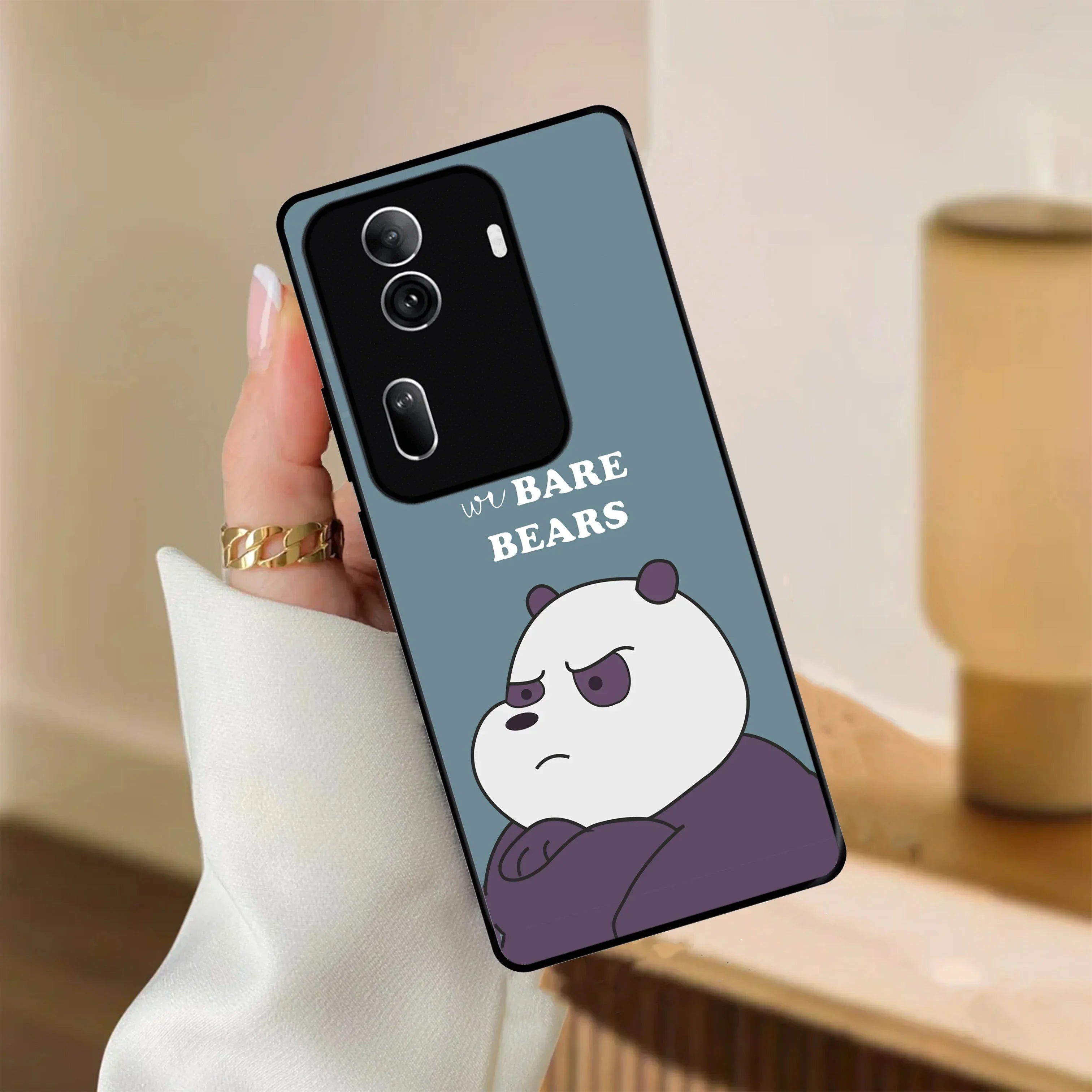 We Bare Bears Blue Glossy Metal Case Cover For Oppo - ShopOnCliQ
