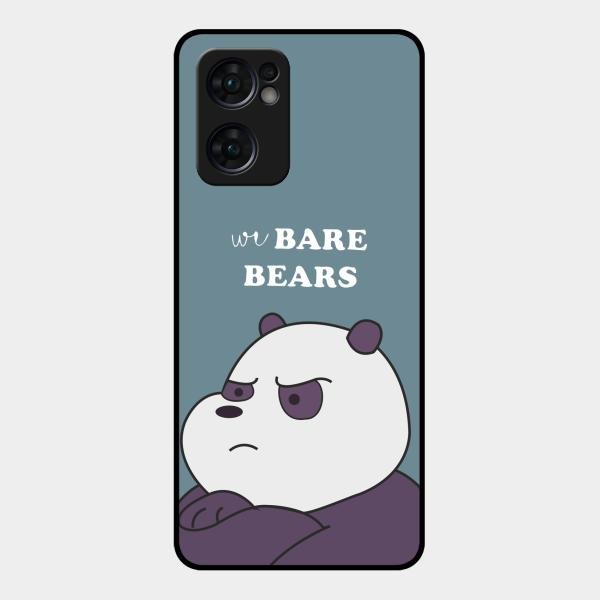 We Bare Bears Blue Glossy Metal Case Cover For Oppo Reno 7 5G