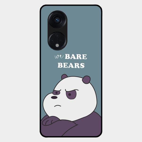We Bare Bears Blue Glossy Metal Case Cover For Oppo Reno 8T 5G