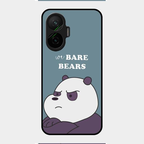 We Bare Bears Blue Glossy Metal Case Cover For Poco F7 5G