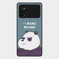 We Bare Bears Blue Glossy Metal Case Cover For Poco X4 Pro 5G