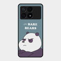 We Bare Bears Blue Glossy Metal Case Cover For Poco X6 Pro 5G