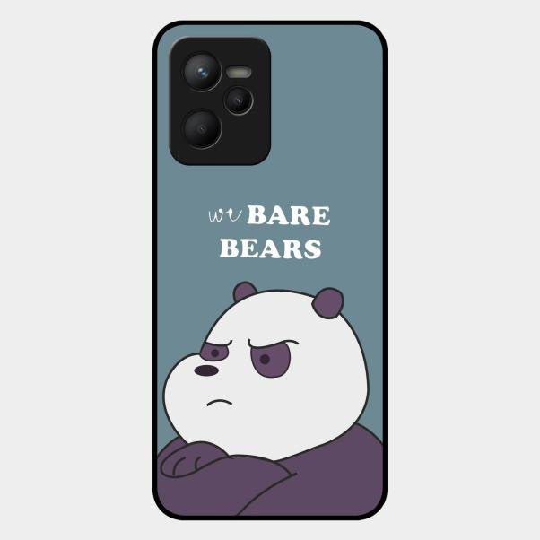 We Bare Bears Blue Glossy Metal Case Cover For Realme C35