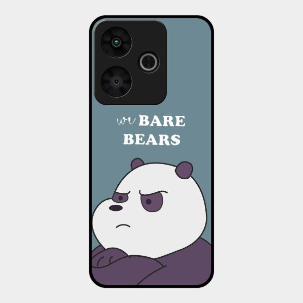 We Bare Bears Blue Glossy Metal Case Cover For Redmi 13 5G