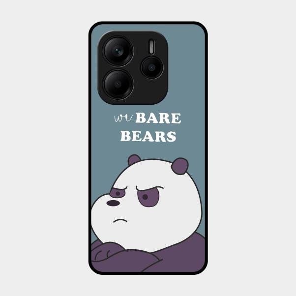 We Bare Bears Blue Glossy Metal Case Cover For Redmi Note 14 5G