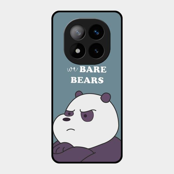 We Bare Bears Blue Glossy Metal Case Cover For Redmi Note 14 Pro Plus 5G