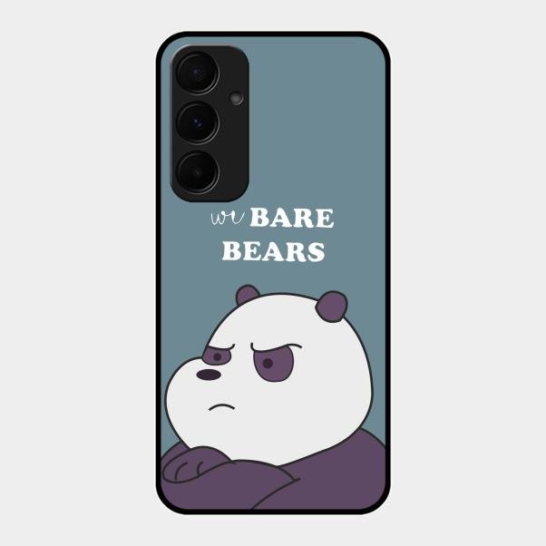 We Bare Bears Blue Glossy Metal Case Cover For Samsung Galaxy A35 5G