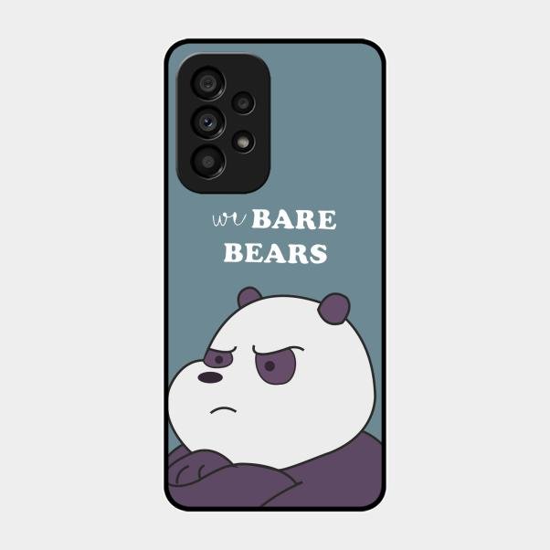 We Bare Bears Blue Glossy Metal Case Cover For Samsung Galaxy A53 5G