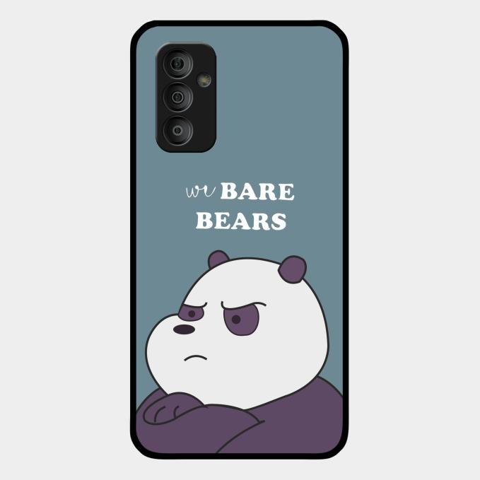 We Bare Bears Blue Glossy Metal Case Cover For Samsung Galaxy F23 5G
