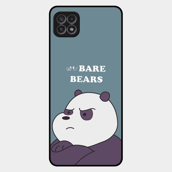 We Bare Bears Blue Glossy Metal Case Cover For Samsung Galaxy F42 5G