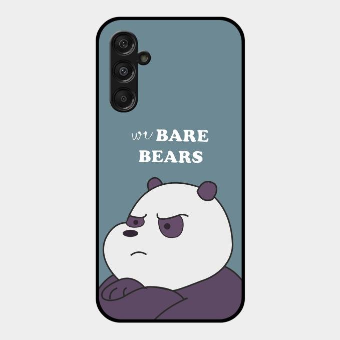 We Bare Bears Blue Glossy Metal Case Cover For Samsung Galaxy M34 5G