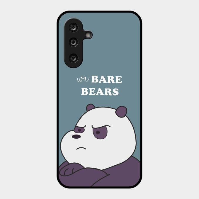 We Bare Bears Blue Glossy Metal Case Cover For Samsung Galaxy M36 5G
