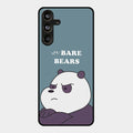 We Bare Bears Blue Glossy Metal Case Cover For Samsung Galaxy M55 5G