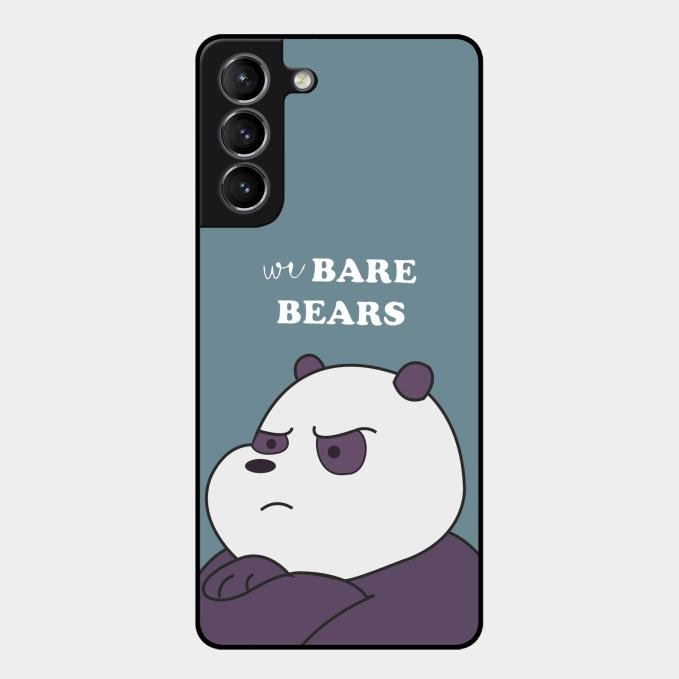 We Bare Bears Blue Glossy Metal Case Cover For Samsung Galaxy S21 Plus