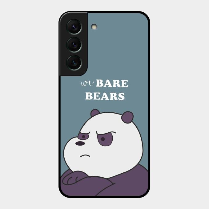 We Bare Bears Blue Glossy Metal Case Cover For Samsung Galaxy S22 5G