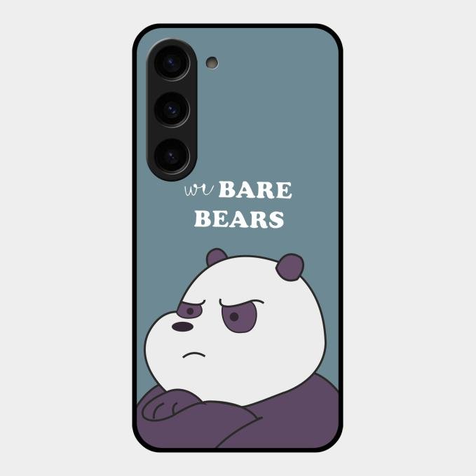 We Bare Bears Blue Glossy Metal Case Cover For Samsung Galaxy S23 5G