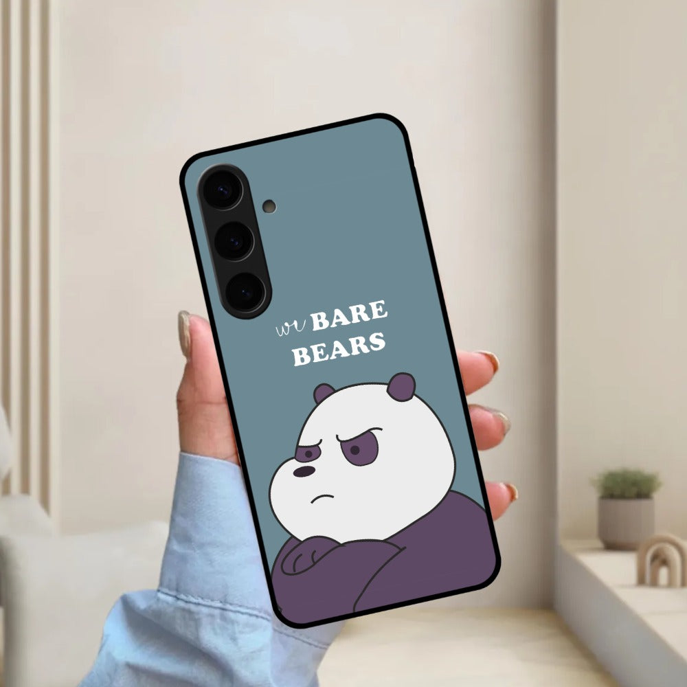 We Bare Bears Blue Glossy Metal Case Cover For Samsung