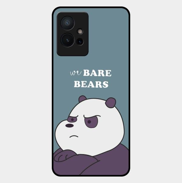 We Bare Bears Blue Glossy Metal Case Cover For Vivo T1 5G