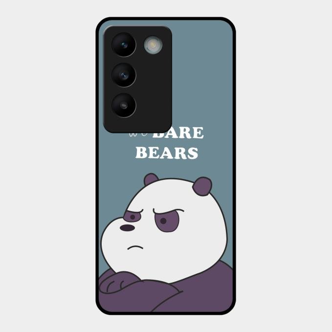 We Bare Bears Blue Glossy Metal Case Cover For Vivo T3 5G