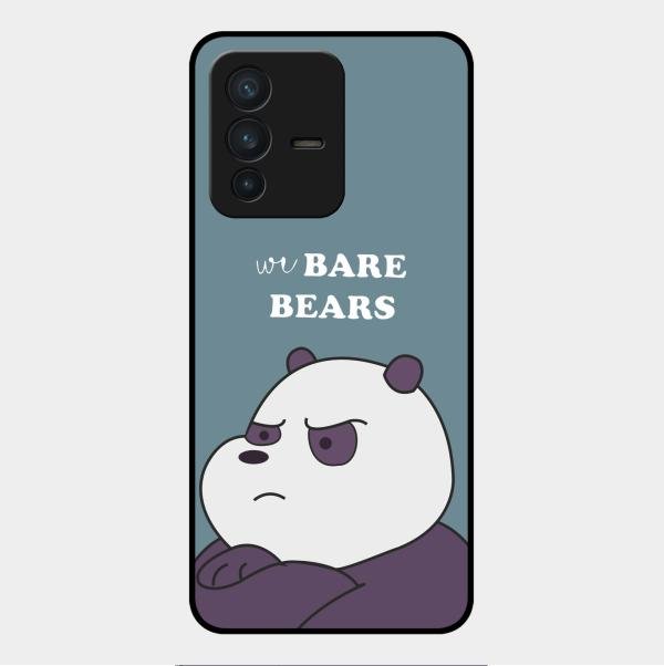 We Bare Bears Blue Glossy Metal Case Cover For Vivo V23 5G
